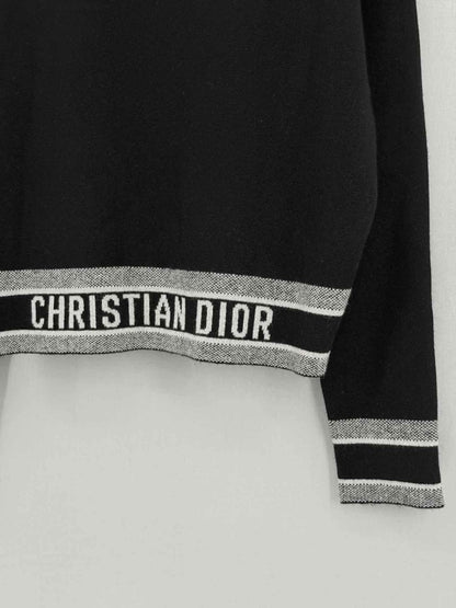 Pre - loved CHRISTIAN DIOR Black Embroidered Size US 4 Sweater at Reems Closet