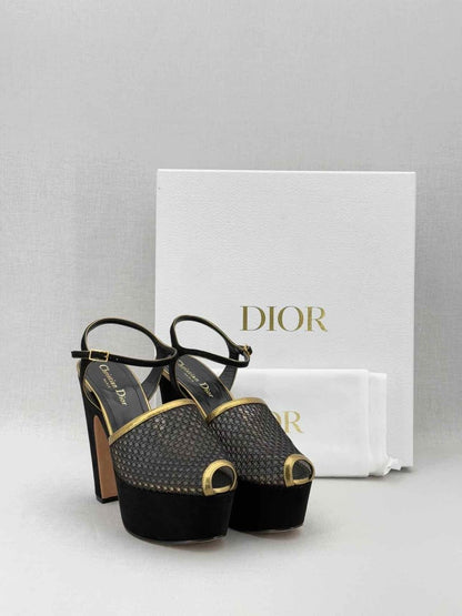Pre - loved CHRISTIAN DIOR Black Size EU 37 Heeled Sandals at Reems Closet