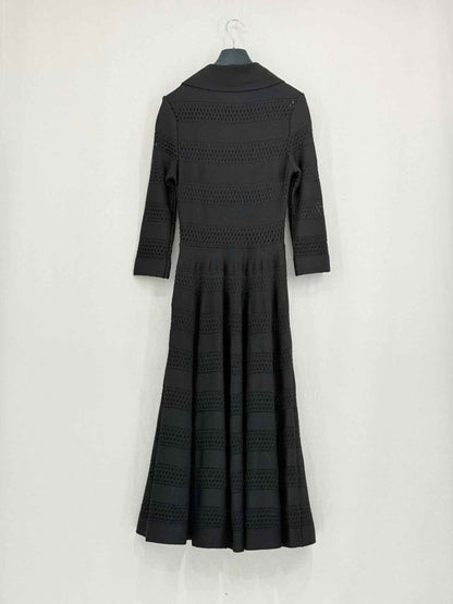 Pre - loved CHRISTIAN DIOR Black Size US 6 Midi Dress at Reems Closet