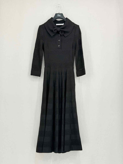 Pre - loved CHRISTIAN DIOR Black Size US 6 Midi Dress at Reems Closet