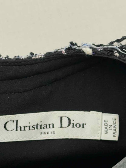 Pre - loved CHRISTIAN DIOR Black Tweed Size US 4 Short Dress at Reems Closet