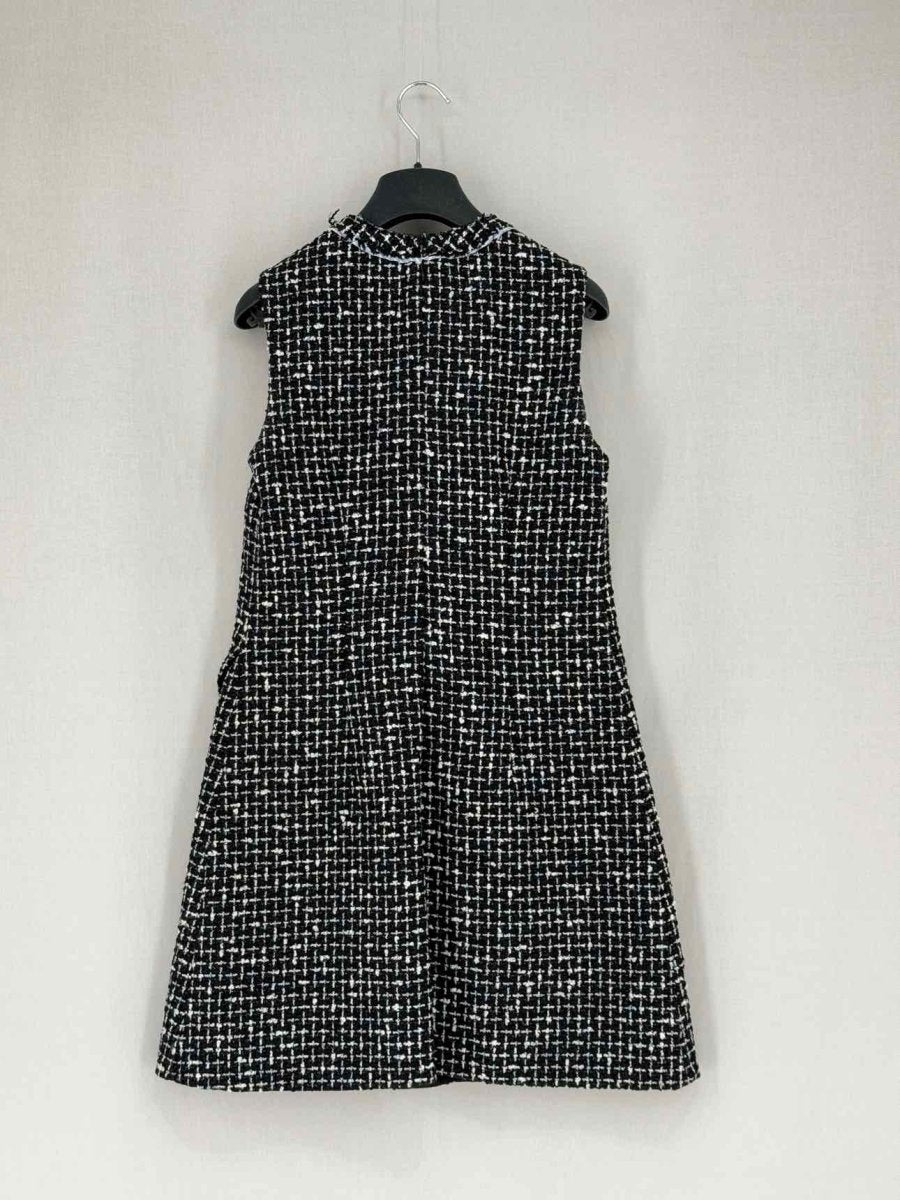 Pre - loved CHRISTIAN DIOR Black Tweed Size US 4 Short Dress at Reems Closet