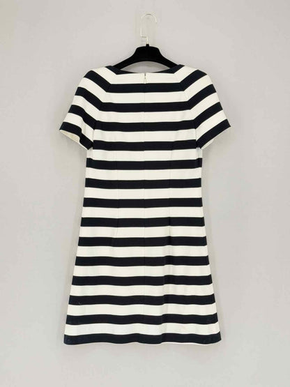 Pre - loved CHRISTIAN DIOR Black & White Size US 6 Short Dress at Reems Closet