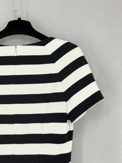 Pre - loved CHRISTIAN DIOR Black & White Size US 6 Short Dress at Reems Closet