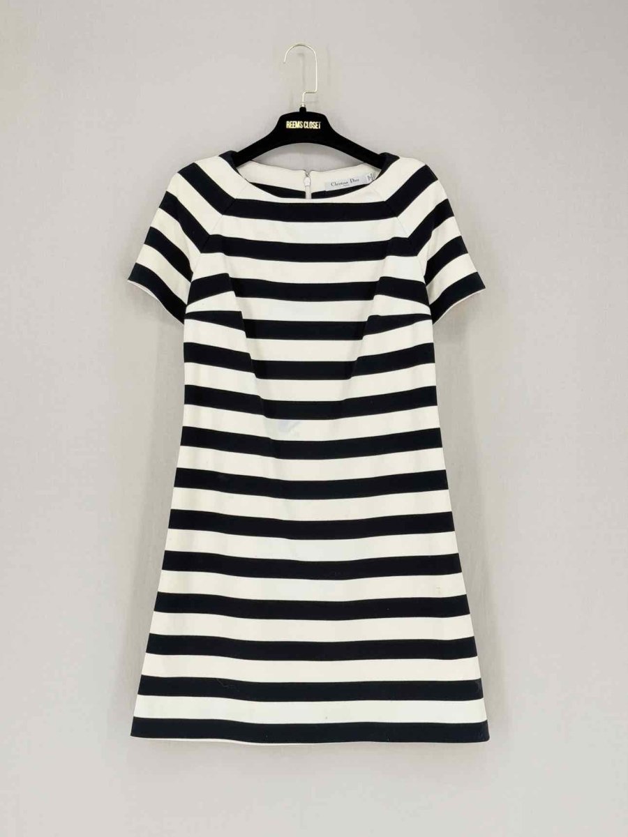 Pre - loved CHRISTIAN DIOR Black & White Size US 6 Short Dress at Reems Closet