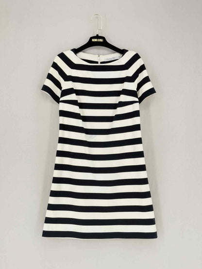 Pre - loved CHRISTIAN DIOR Black & White Size US 6 Short Dress at Reems Closet