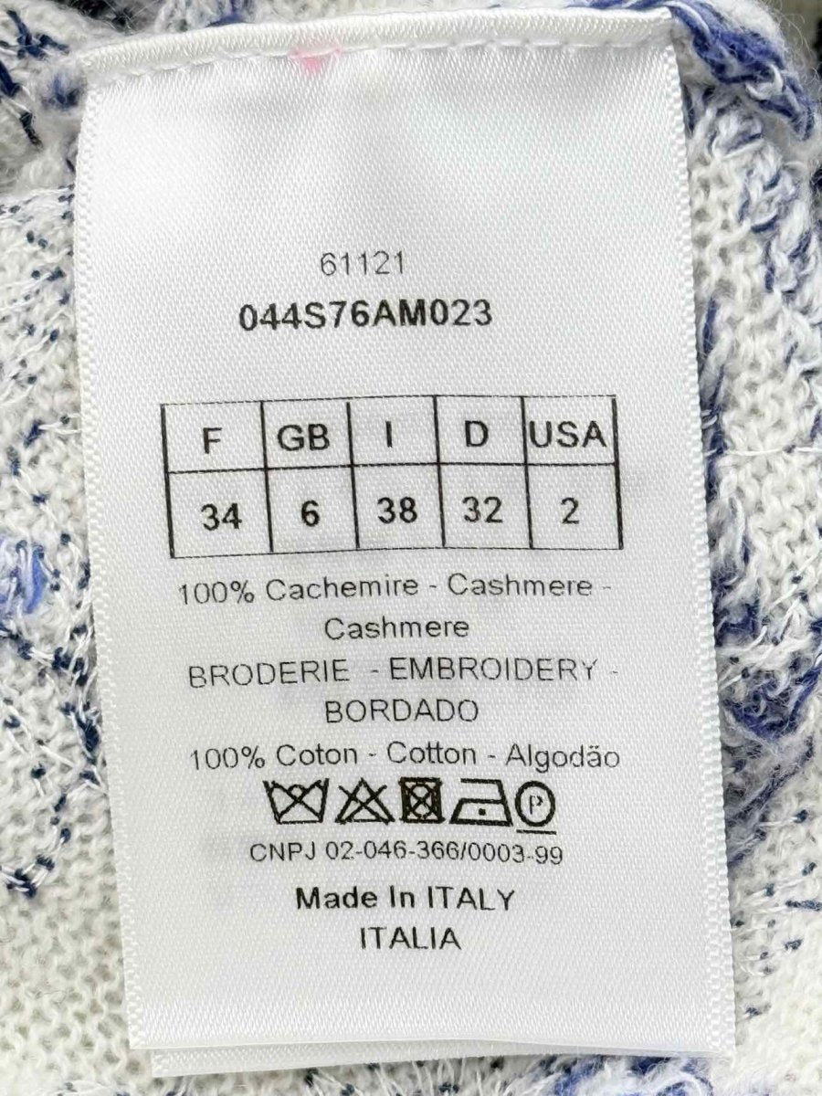 Pre - loved CHRISTIAN DIOR Blue & Beige Size US 2 Sweater at Reems Closet