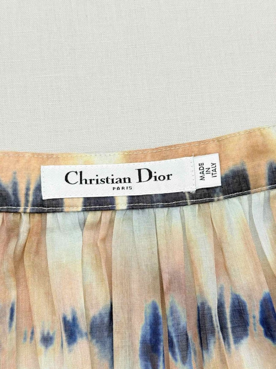 Pre - loved CHRISTIAN DIOR Blue Multicolor Size US 14 Long Skirt at Reems Closet