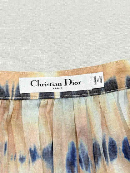 Pre - loved CHRISTIAN DIOR Blue Multicolor Size US 14 Long Skirt at Reems Closet