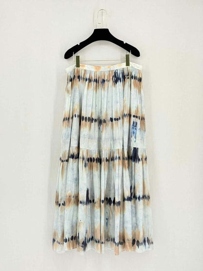 Pre - loved CHRISTIAN DIOR Blue Multicolor Size US 14 Long Skirt at Reems Closet