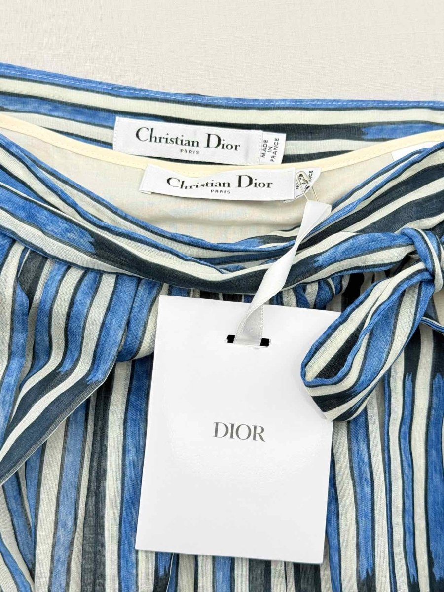 Pre - loved CHRISTIAN DIOR Blue Multicolor Size US 2 Midi Skirt at Reems Closet