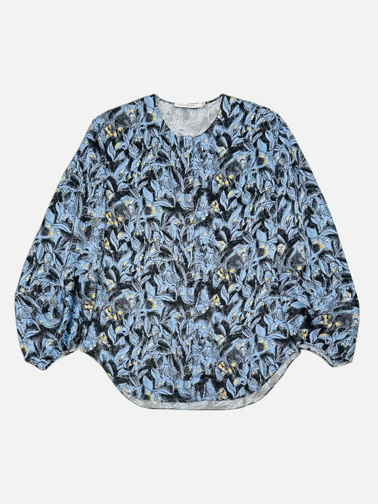Pre - loved CHRISTIAN DIOR Blue w/ Black Size US 6 Blouse at Reems Closet