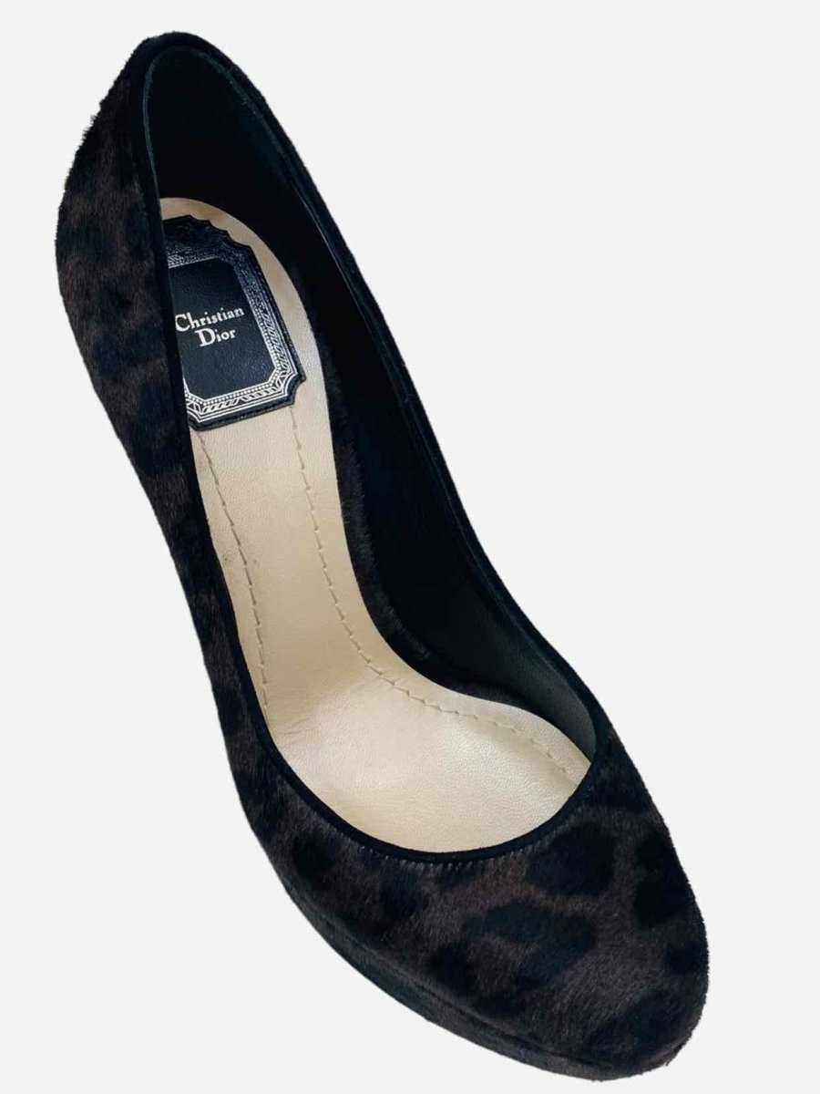 Pre - loved CHRISTIAN DIOR Brown & Black Leopard Pumps 38.5 at Reems Closet