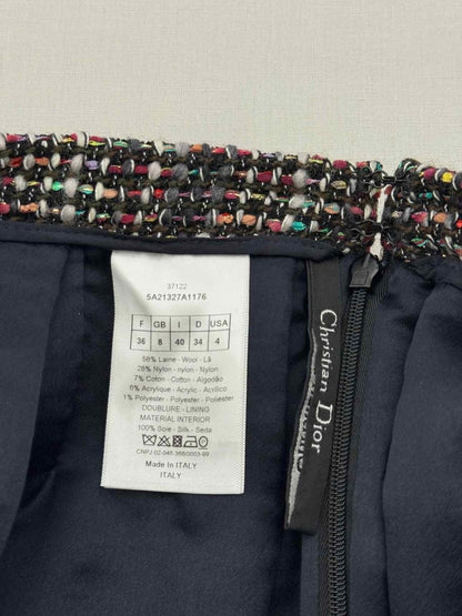 Pre - loved CHRISTIAN DIOR Burgundy Multicolor Size US 4 Mini Skirt at Reems Closet