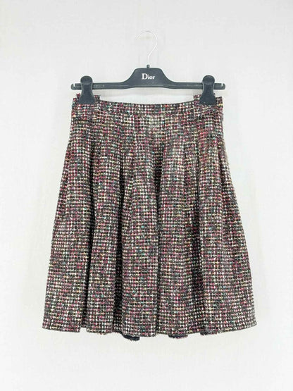 Pre - loved CHRISTIAN DIOR Burgundy Multicolor Size US 4 Mini Skirt at Reems Closet