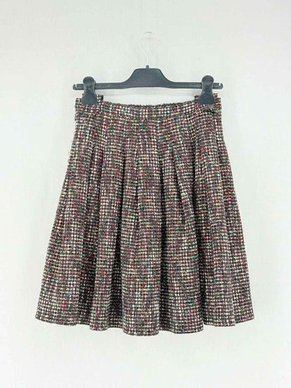 Pre - loved CHRISTIAN DIOR Burgundy Multicolor Size US 4 Mini Skirt at Reems Closet