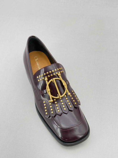 Pre - loved CHRISTIAN DIOR Burgundy Size EU 36.5 Loafers at Reems Closet