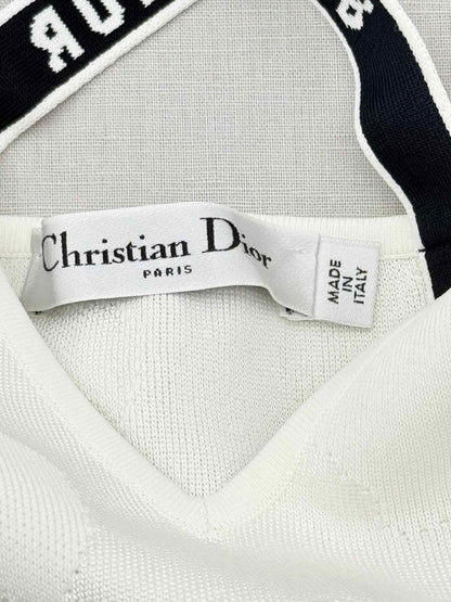Pre - loved CHRISTIAN DIOR Cream & Black Size Medium Bodysuit at Reems Closet