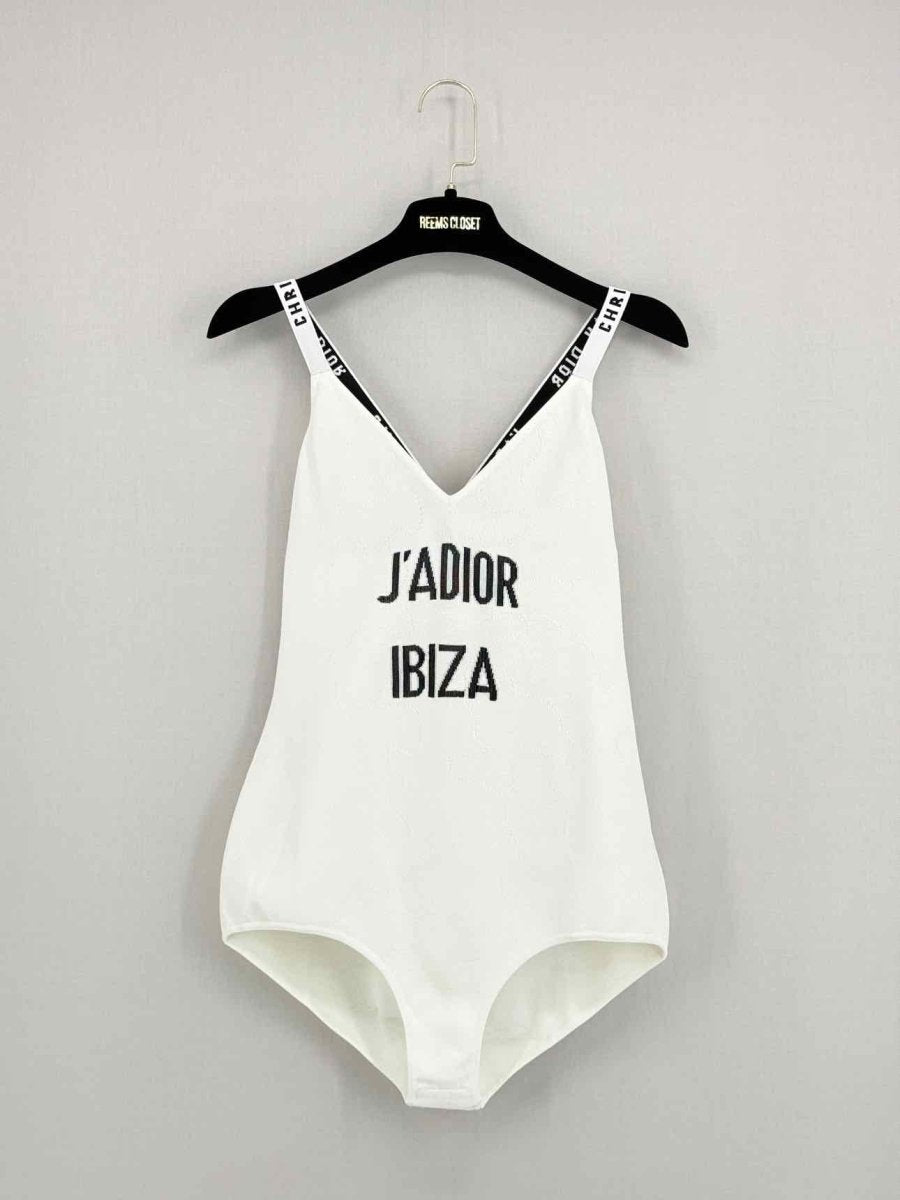 Pre - loved CHRISTIAN DIOR Cream & Black Size Medium Bodysuit at Reems Closet