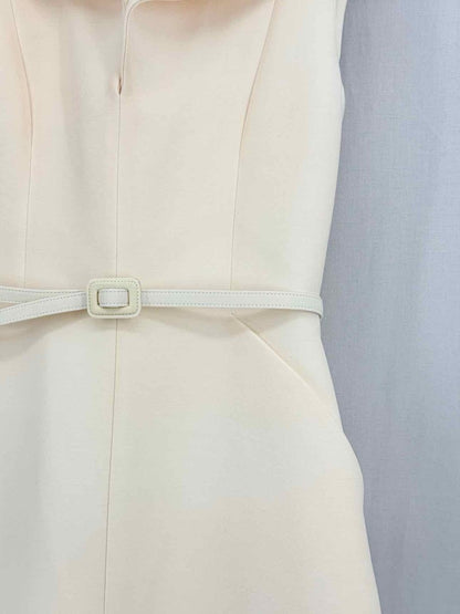 Pre - loved CHRISTIAN DIOR Cream Size US 4 Short Dress at Reems Closet