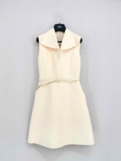 Pre - loved CHRISTIAN DIOR Cream Size US 4 Short Dress at Reems Closet
