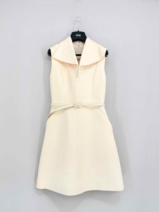 Pre - loved CHRISTIAN DIOR Cream Size US 4 Short Dress at Reems Closet