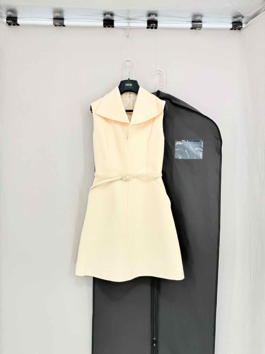 Pre - loved CHRISTIAN DIOR Cream Size US 4 Short Dress at Reems Closet