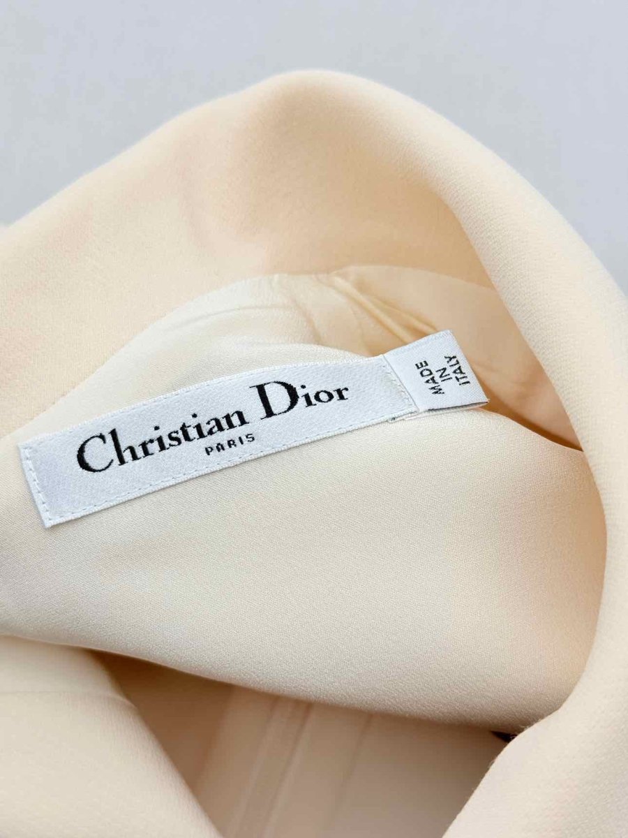Pre - loved CHRISTIAN DIOR Cream Size US 4 Short Dress at Reems Closet