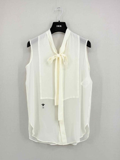 Pre - loved CHRISTIAN DIOR Cream Size US 6 Top at Reems Closet