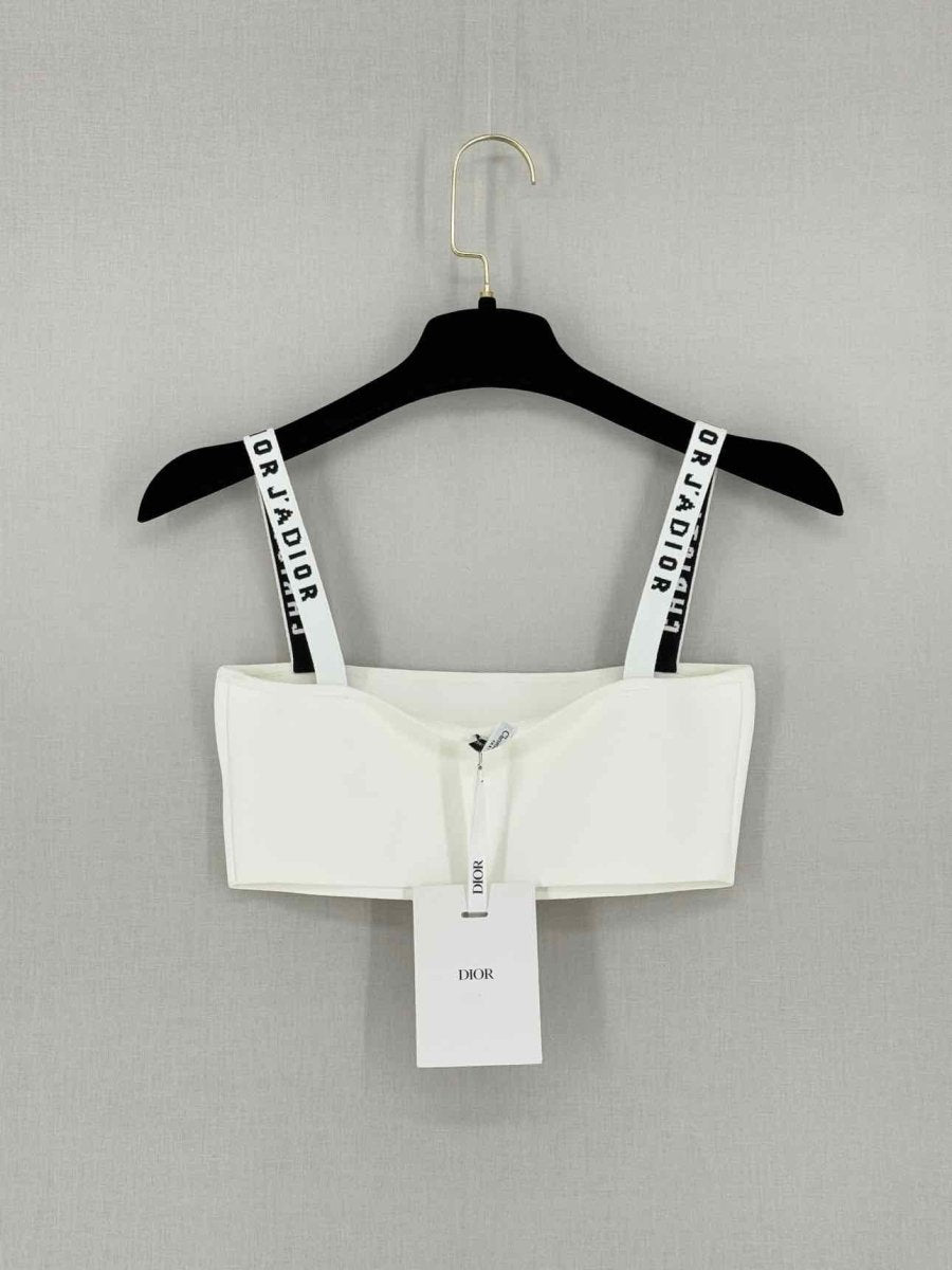 Pre - loved CHRISTIAN DIOR Crop White Size XSmall Top at Reems Closet