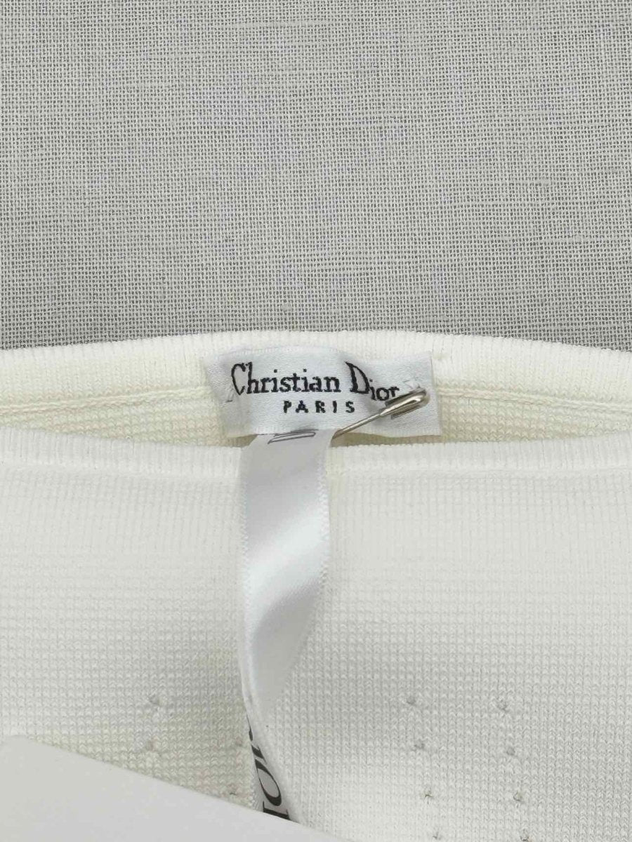 Pre - loved CHRISTIAN DIOR Crop White Size XSmall Top at Reems Closet