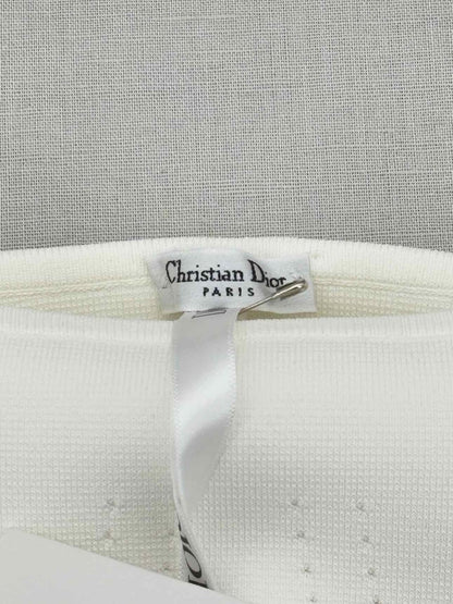 Pre - loved CHRISTIAN DIOR Crop White Size XSmall Top at Reems Closet