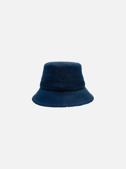 Pre - loved CHRISTIAN DIOR Denim Blue Oblique Interior Bucket Hat at Reems Closet