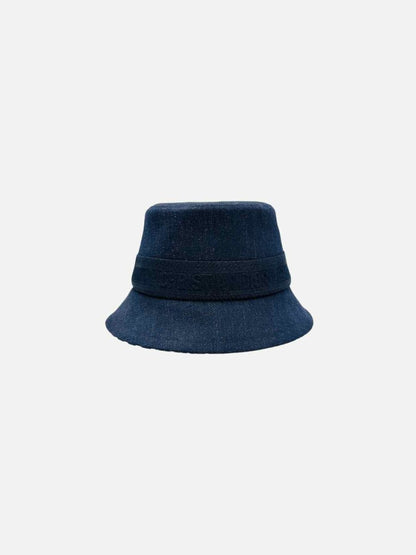 Pre - loved CHRISTIAN DIOR Denim Blue Oblique Interior Bucket Hat at Reems Closet