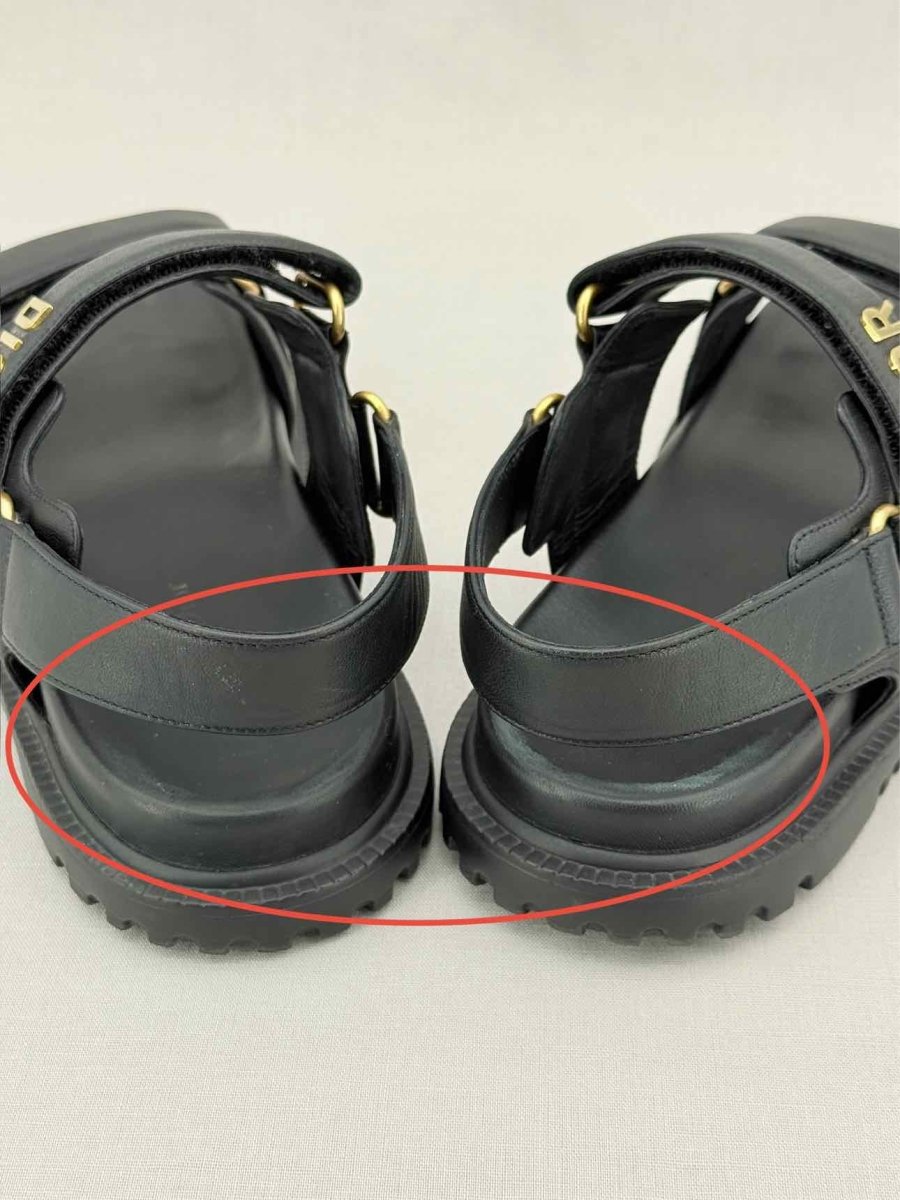 Pre - loved CHRISTIAN DIOR DiorAct Black Size EU 38.5 Sandals at Reems Closet