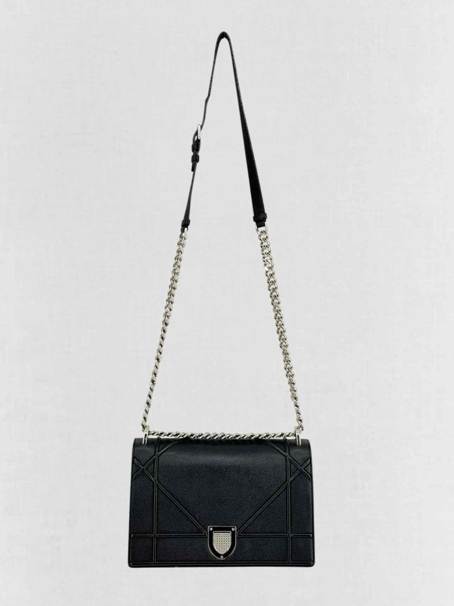 Pre - loved CHRISTIAN DIOR Diorama Black Shoulder Bag at Reems Closet