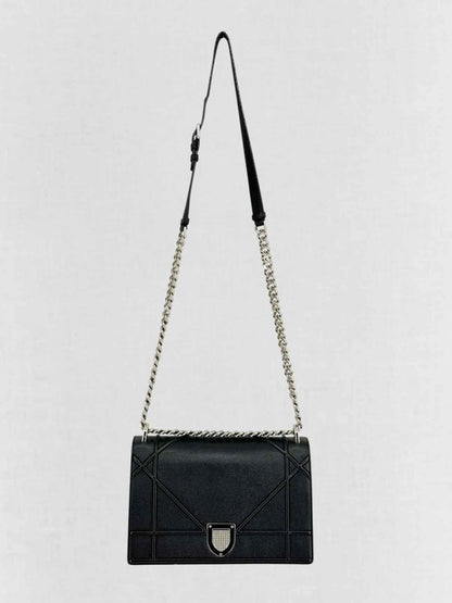 Pre - loved CHRISTIAN DIOR Diorama Black Shoulder Bag at Reems Closet