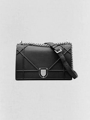 Pre - loved CHRISTIAN DIOR Diorama Black Shoulder Bag at Reems Closet