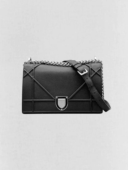 Pre - loved CHRISTIAN DIOR Diorama Black Shoulder Bag at Reems Closet