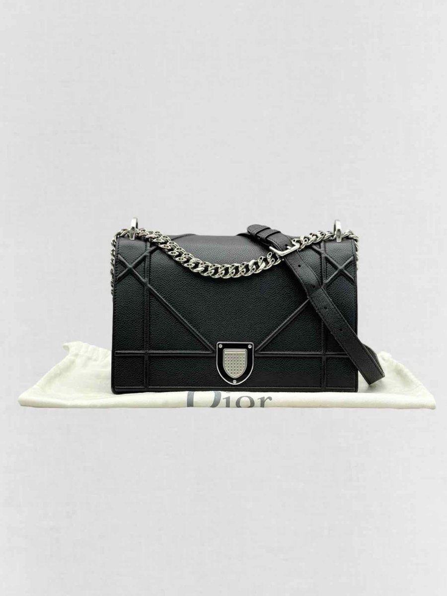Pre - loved CHRISTIAN DIOR Diorama Black Shoulder Bag at Reems Closet