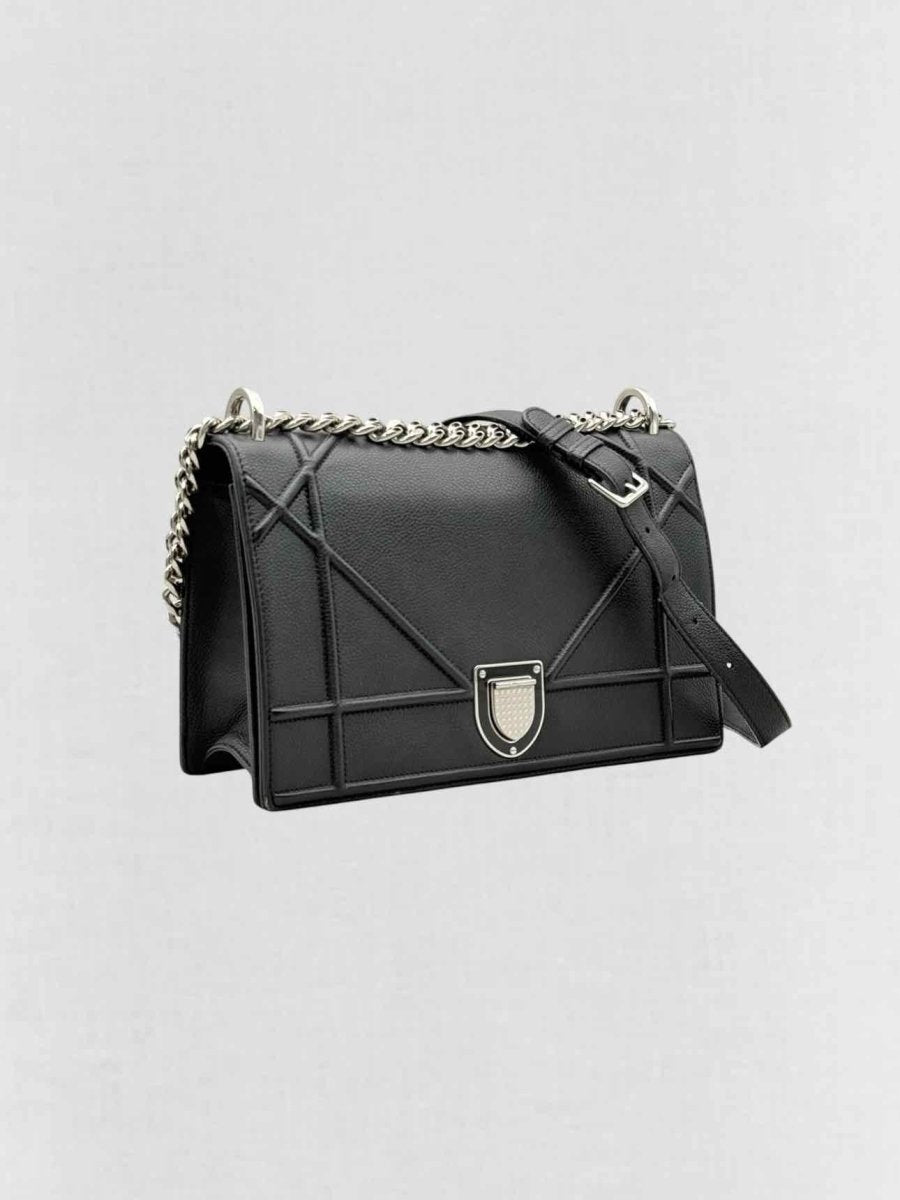 Pre - loved CHRISTIAN DIOR Diorama Black Shoulder Bag at Reems Closet