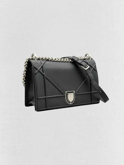 Pre - loved CHRISTIAN DIOR Diorama Black Shoulder Bag at Reems Closet