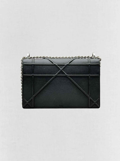 Pre - loved CHRISTIAN DIOR Diorama Black Shoulder Bag at Reems Closet