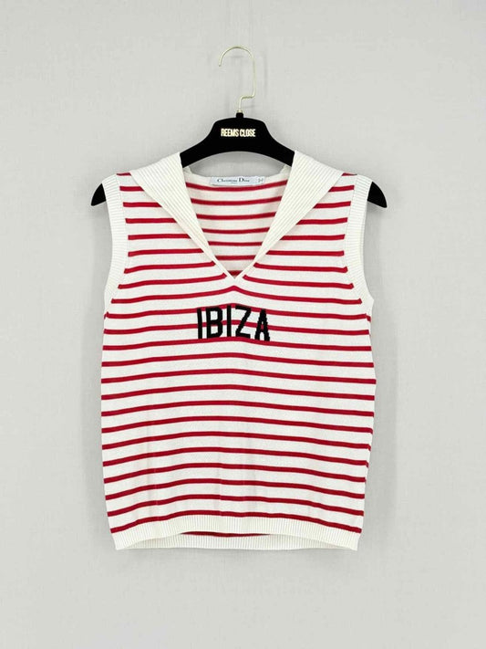 Pre - loved CHRISTIAN DIOR Dioriviera Red & White Size US 4 Top at Reems Closet