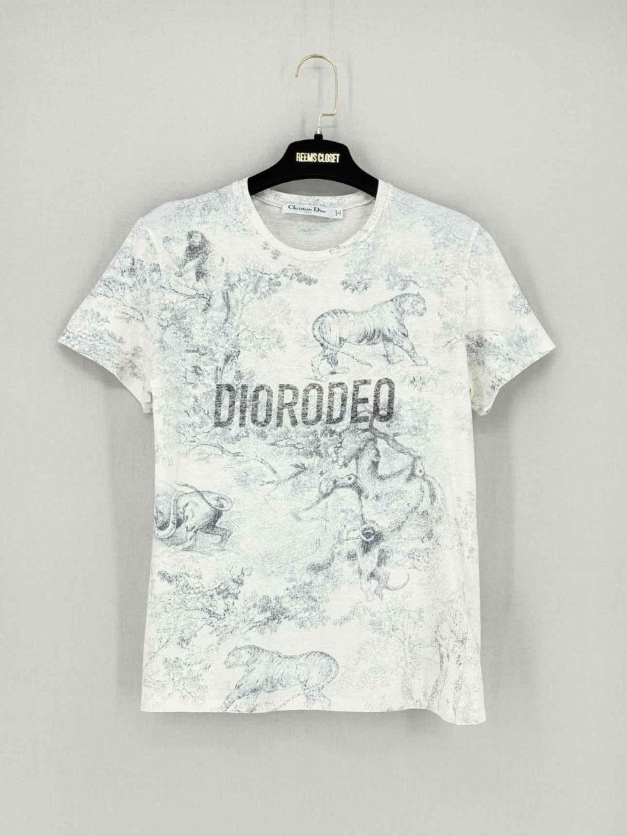 Pre - loved CHRISTIAN DIOR Diorodeo White Size Small T-shirt at Reems Closet