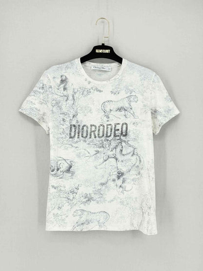 Pre - loved CHRISTIAN DIOR Diorodeo White Size Small T-shirt at Reems Closet