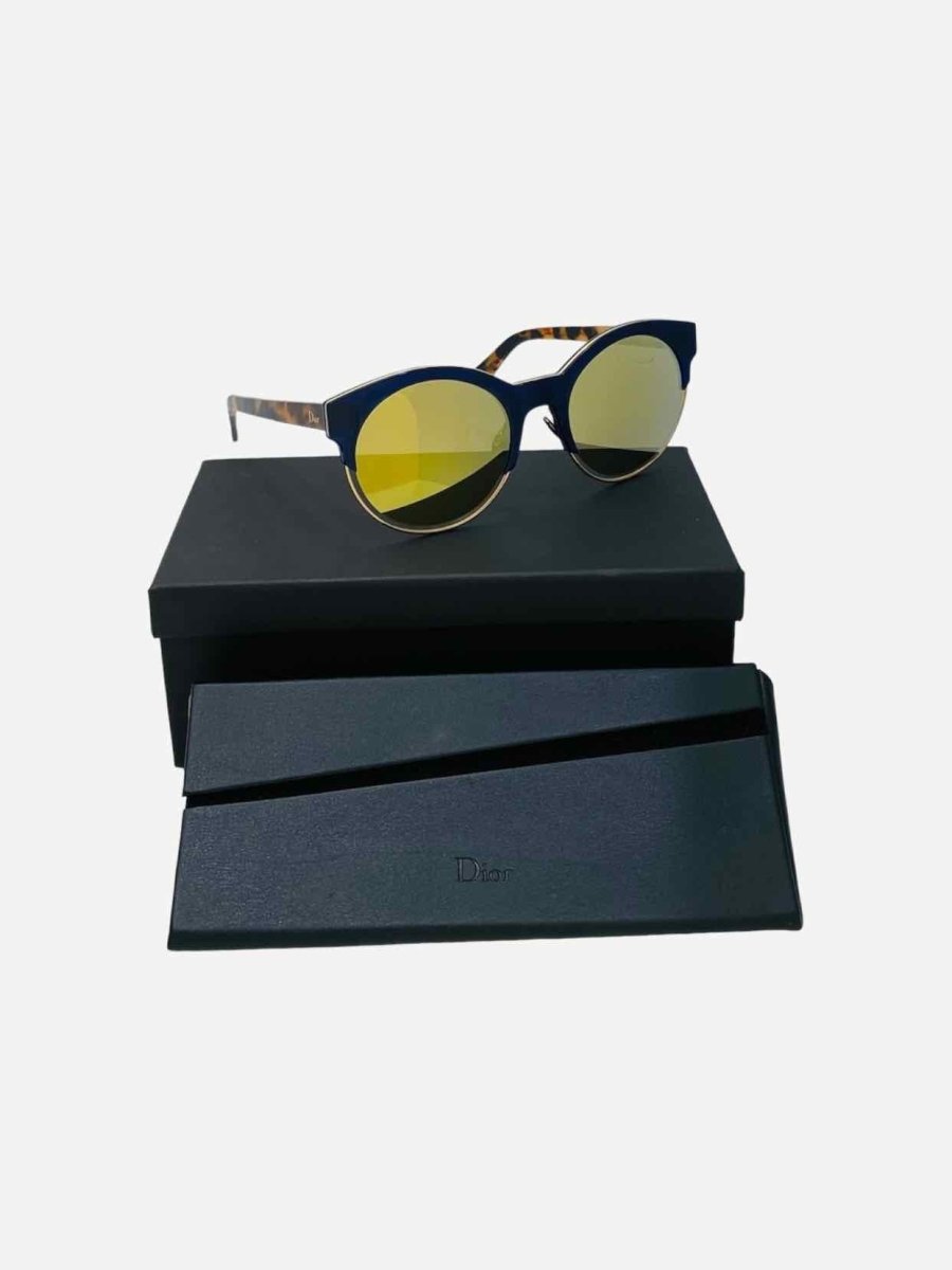 Pre-loved CHRISTIAN DIOR DiorSideral1 Tortoise & Black Sunglasses from Reems Closet