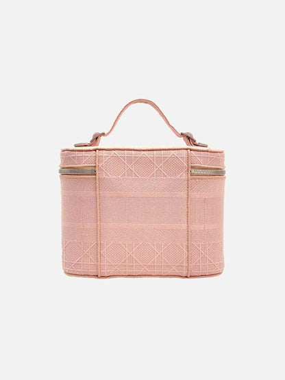 Pre - loved CHRISTIAN DIOR DiorTravel Pink Cannage Vanity Case at Reems Closet