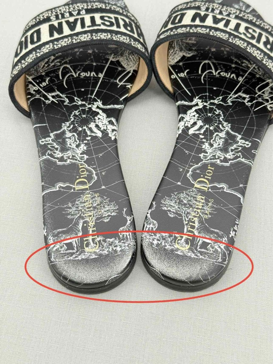 Pre - loved CHRISTIAN DIOR Dway Logo Size EU 38.5 Flat Shoes at Reems Closet