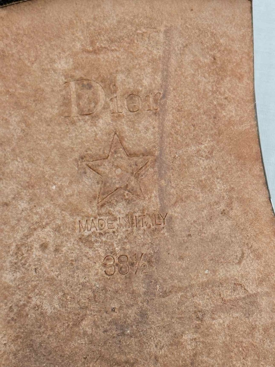 Pre - loved CHRISTIAN DIOR Dway Logo Size EU 38.5 Flat Shoes at Reems Closet